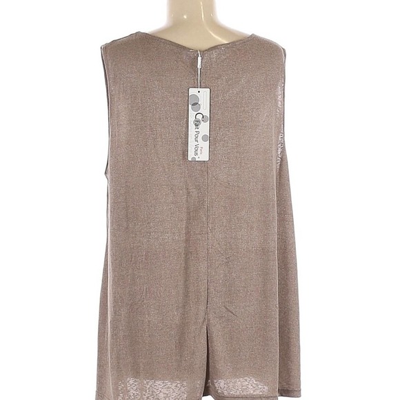 5/ $25 C'Fait Pour Vous Paris Sleeveless Brown Top M - Picture 11 of 11